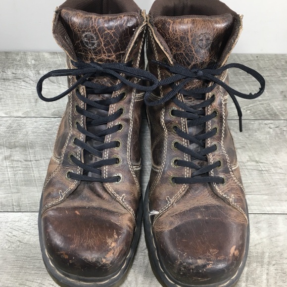 Dr. Martens Docs Soren Mens Distressed Leather Air Wair Boots Size UK 12 US 13 - Picture 4 of 11